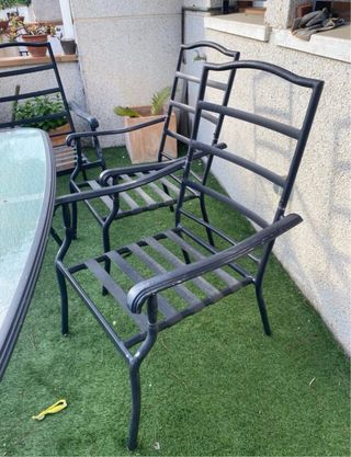 Mesa jardín - metal y cristal