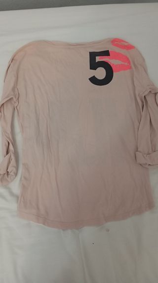 Camiseta Bershka beige talla S