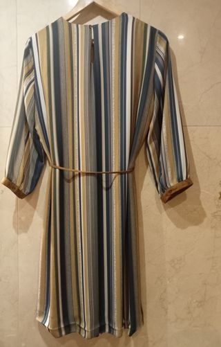 Vestido rayas t44 con antelina, marca Merletti