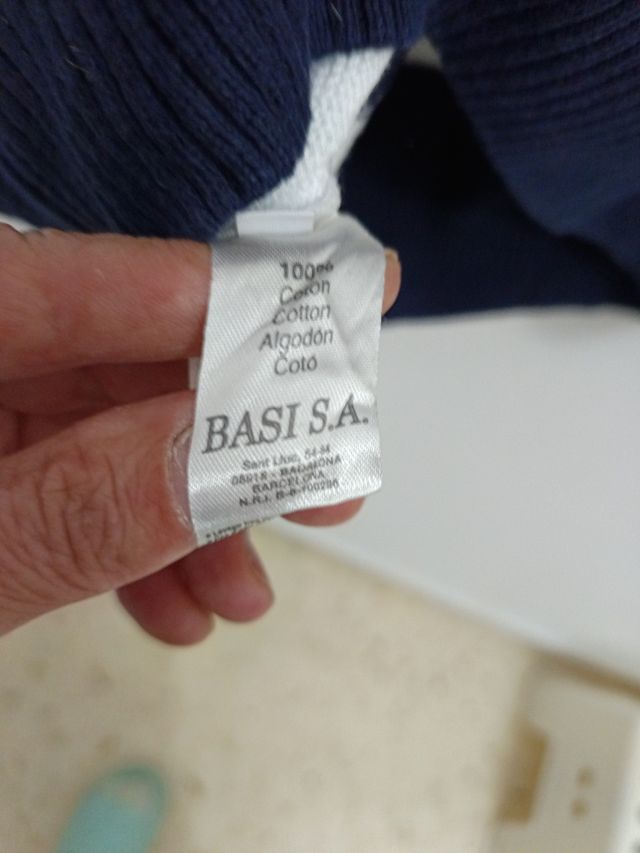 Suéter Lacoste rayas azul-blanco