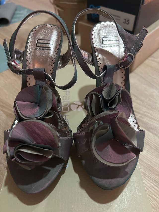 Sandalias tacón 36 , morado