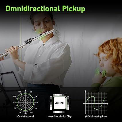 ☘️Micrófono Inalámbrico UHF p/ Flautas (2 TX)