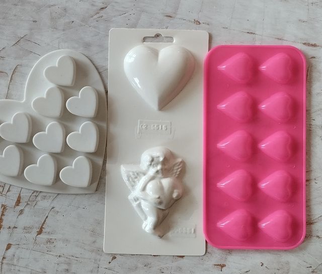 Stampi cuori silicone e plastica