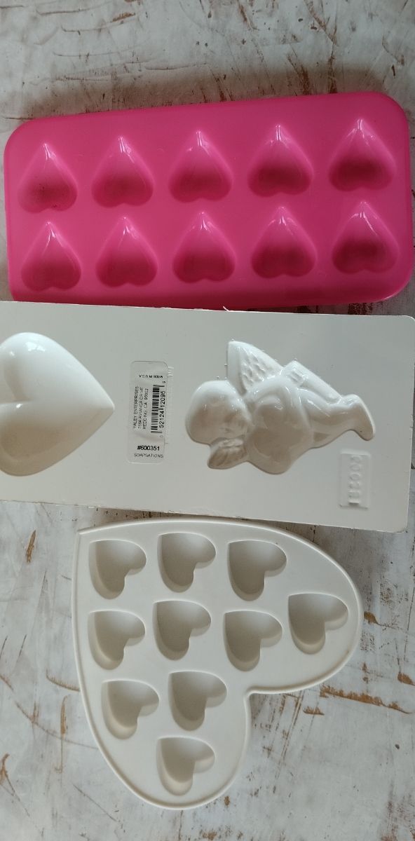 Stampi cuori silicone e plastica