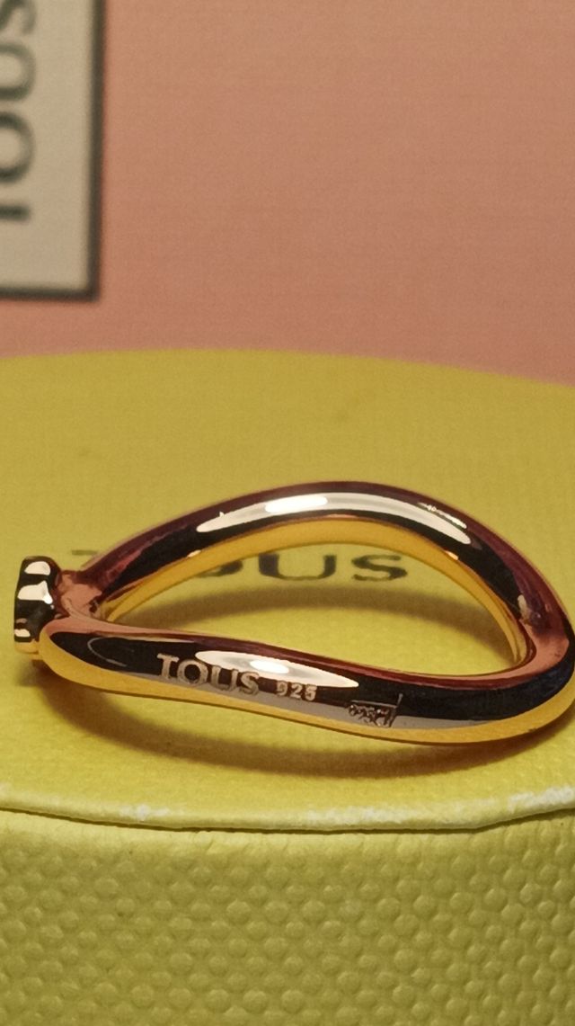 Anillo Tous Ondas plata 925 con baño oro rosa 18K