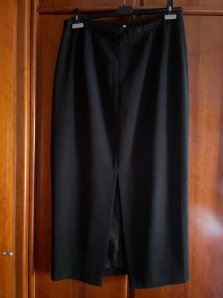 Falda negra elegante larga 97 cm