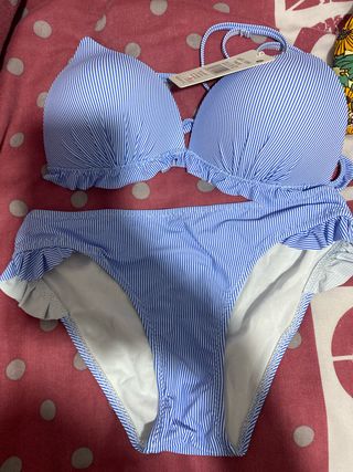 Bikini rayas azul y blanco
