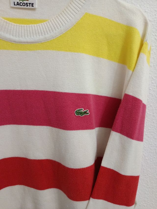 Suéter Lacoste multicolor rayas