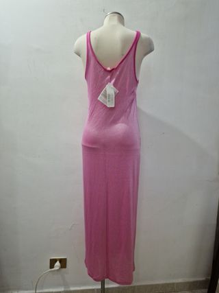 Abito lungo firmato La Perla, rosa con logo sul da