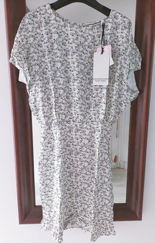 Vestido Naf Naf - Flores - Blanco