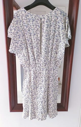 Vestido Naf Naf - Flores - Blanco
