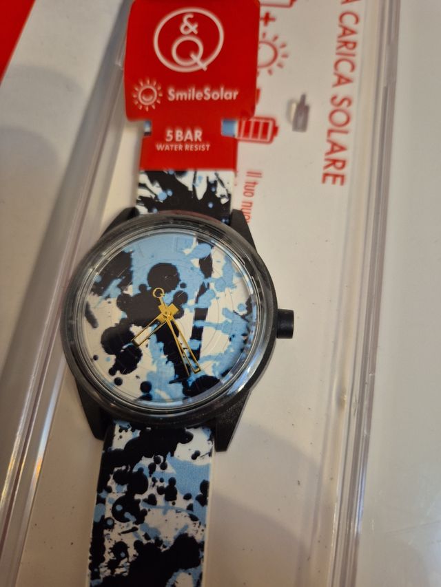 Orologio SmileSolar solare blu-bianco