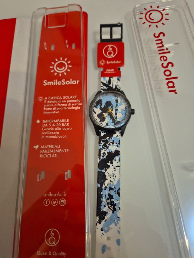 Orologio SmileSolar solare blu-bianco