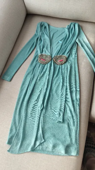 Vestido azul aguamarina boda