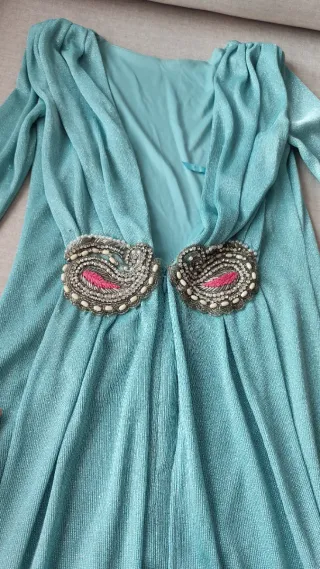 Vestido azul aguamarina boda