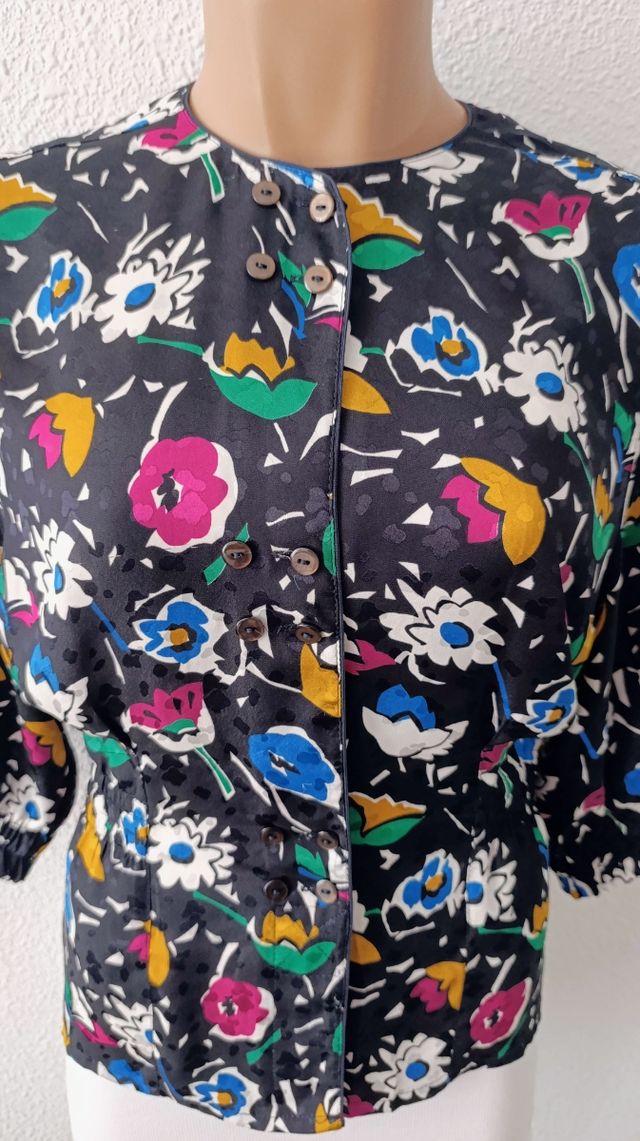 Blouse blusa Vintage retro Y2K flores camisa bluse