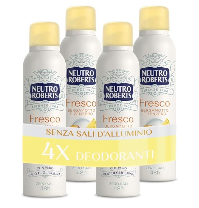 4 Deodoranti Neutro Roberts Fresco