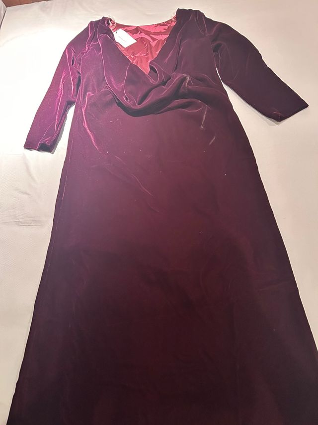 Vestido Coosy terciopelo Burdeos