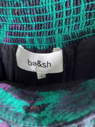 Falda midi Bash estampada verde-negro, talla 36/S