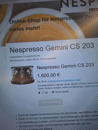 Macchina Nespresso Prof. CS203