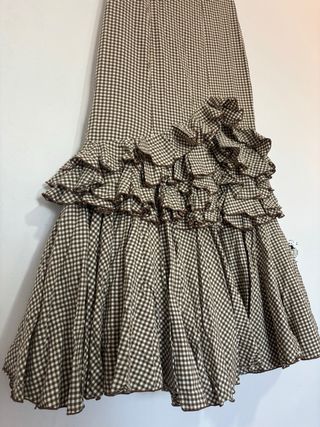Falda Flamenca - Gingham marrón y blanco