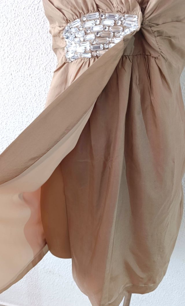 Dress vestido satinado wrap cruzado Kleid Robe