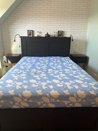 Habitacion+Cama matrimonio 140x200cm negra. 