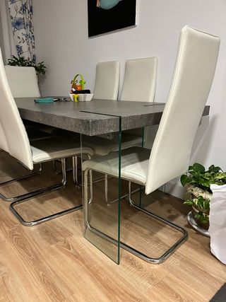 Mesa Comedor 6 Sillas Gris