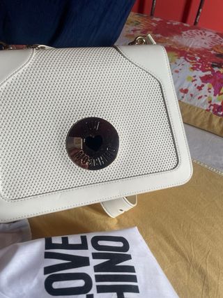 Borsa Love Moschino bianco panna e oro