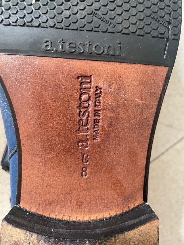 Scarpe uomo blu in pelle