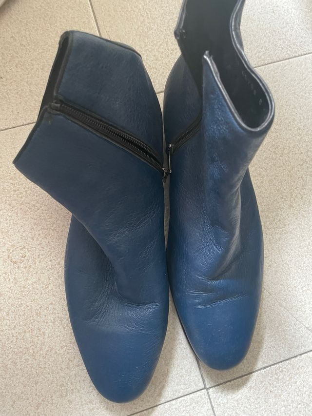 Scarpe uomo blu in pelle