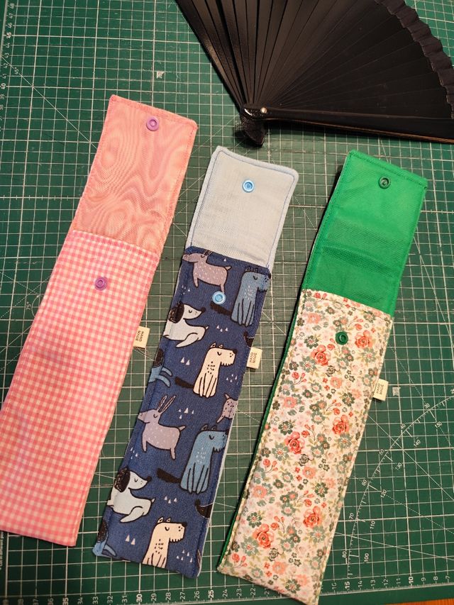 Fundas abanico - Azul y Rosa