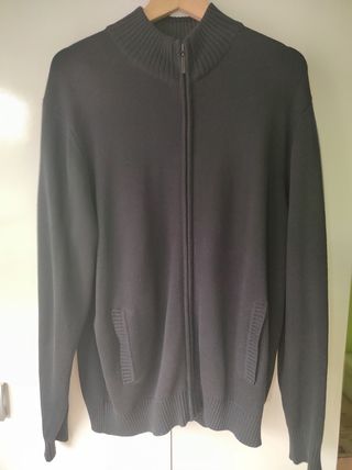 Cárdigan negro Damin cremallera