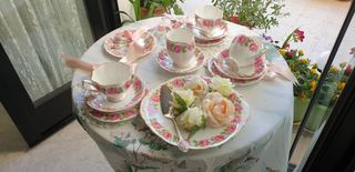 Set téa con le roselline