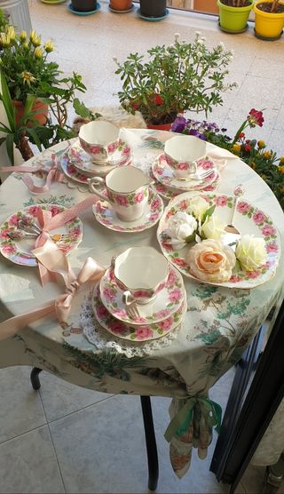 Set téa con le roselline