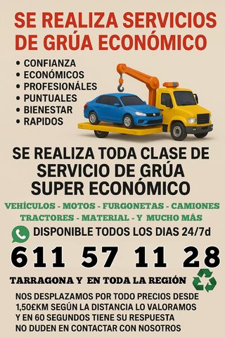Servicio de Grúa 24/7 Económico
