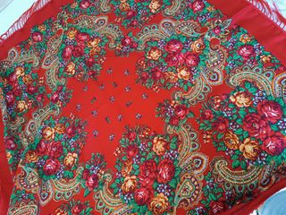 Mantón flecos rojo 160x160