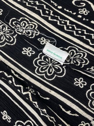 Vestito lungo estivo nero fantasia bianca india