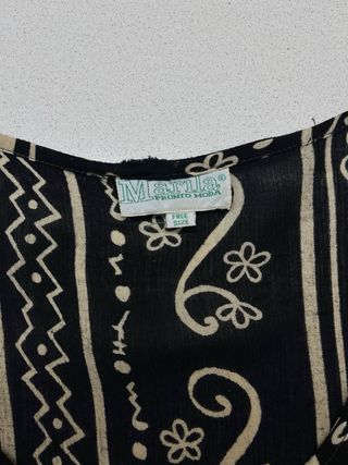 Vestito lungo estivo nero fantasia bianca india