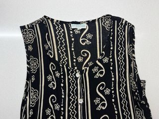Vestito lungo estivo nero fantasia bianca india
