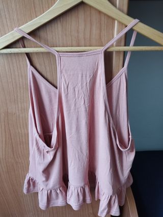 Top de tirantes rosa volantes Shein verano