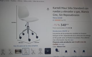 Silla giratoria Kartell Maui roja Diseño .URGE