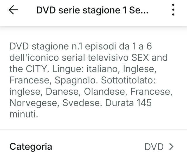 Sex and the City - Stagione 1 (DVD) episodi 1-6