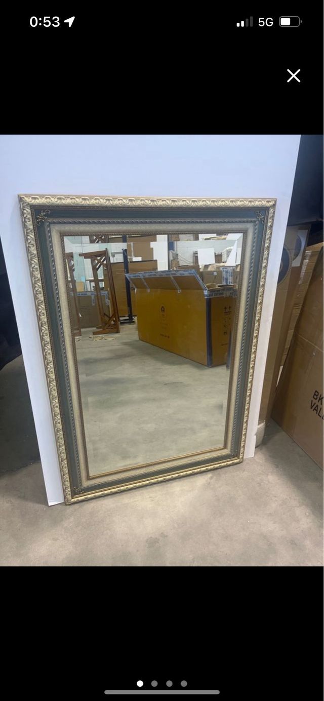 Espejo dorado y verde 120x86 cm