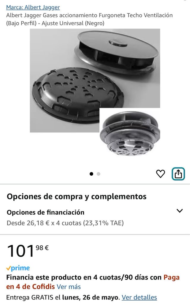 Albert Jagger Gases accionamiento Furgoneta Techo