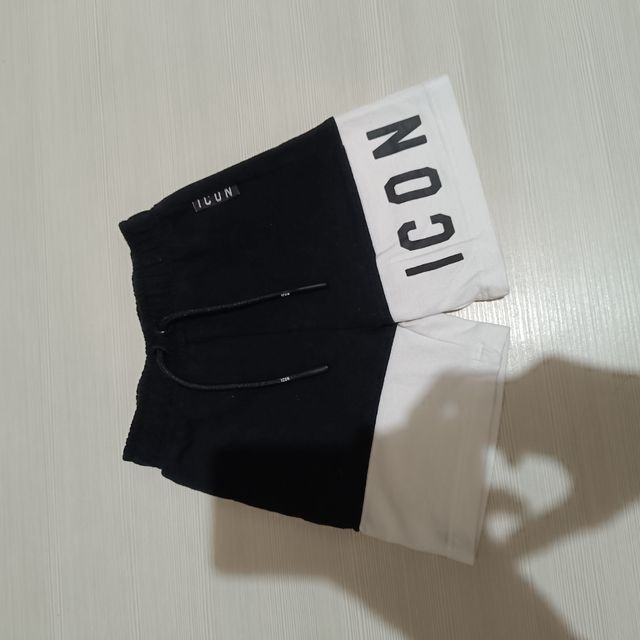 Shorts Icon bicolore bianco e nero