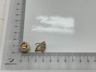 pendientes oro 18k con piedra con circonita