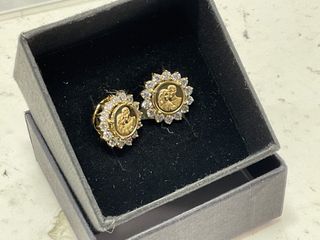 pendientes oro 18k con piedra con circonita
