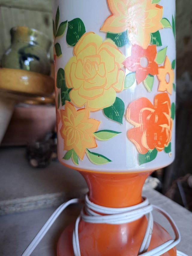 Lámpara vintage años 70 - floral