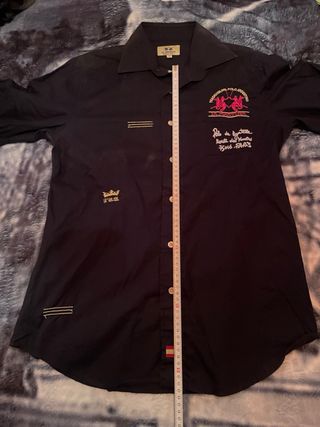 camisa negra la martina manga larga talla m